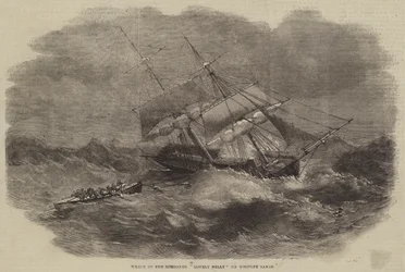 Wreck of the Schooner Lovely Nelly på Whitley Sands